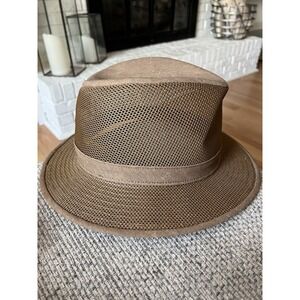 HENSCHEL AUSSIE Breezer Cotton Hat W/Mesh Sides Adult XL Brown Packable‎